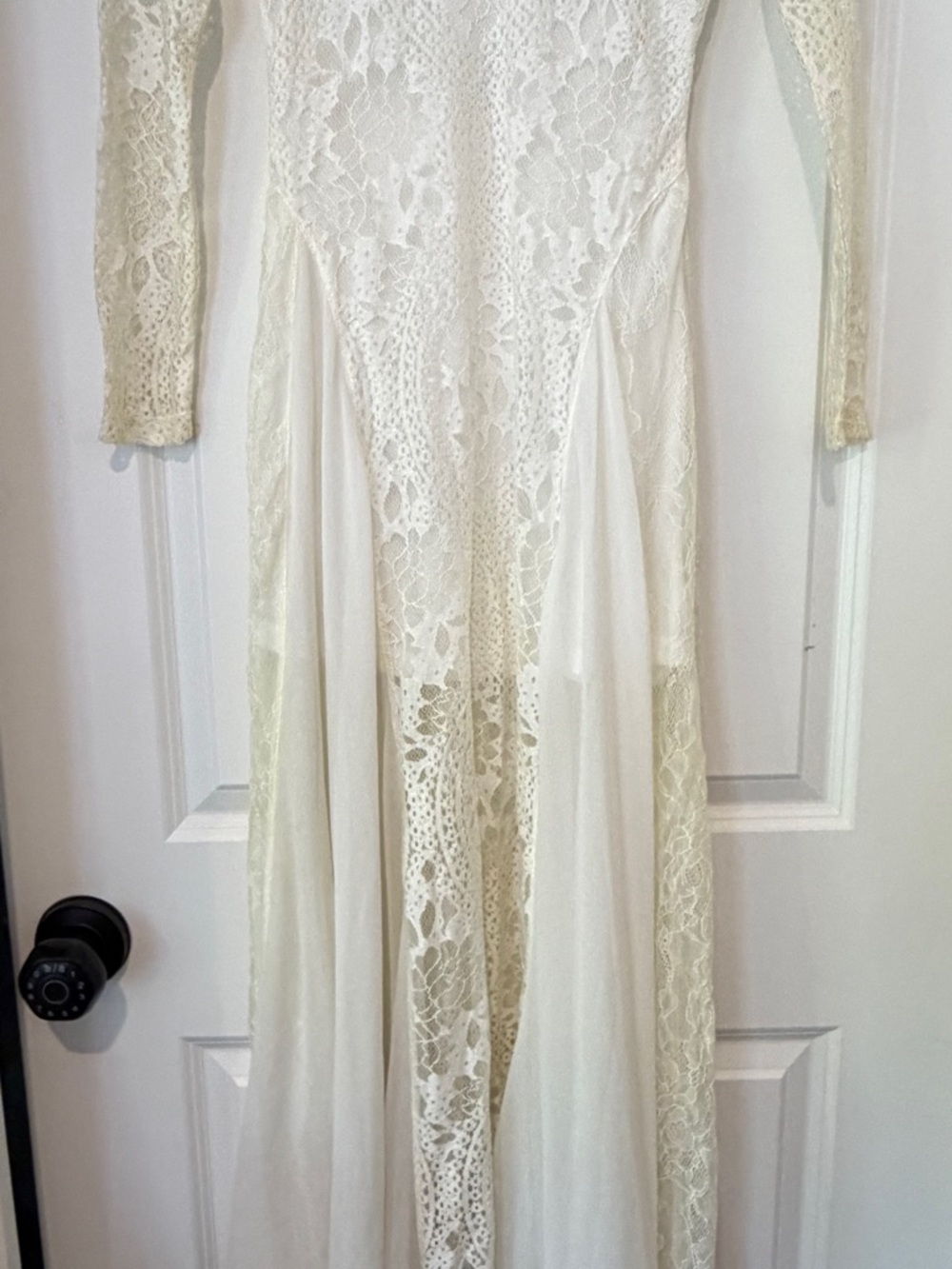 Ivory Lace Long Sleeve Maxi Dress Wedding